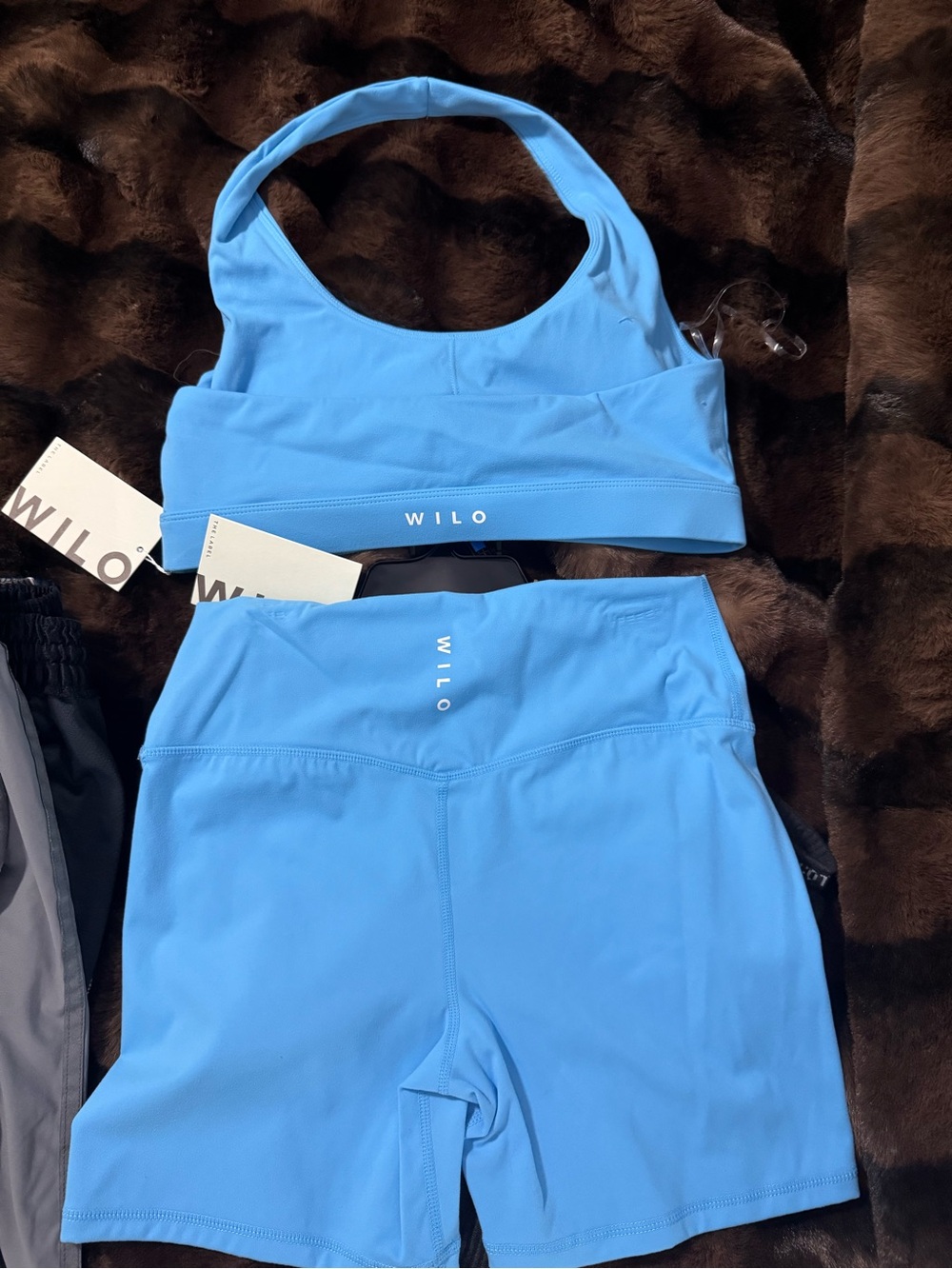 Wilo Womens Blue Active Bike Shorts & top set